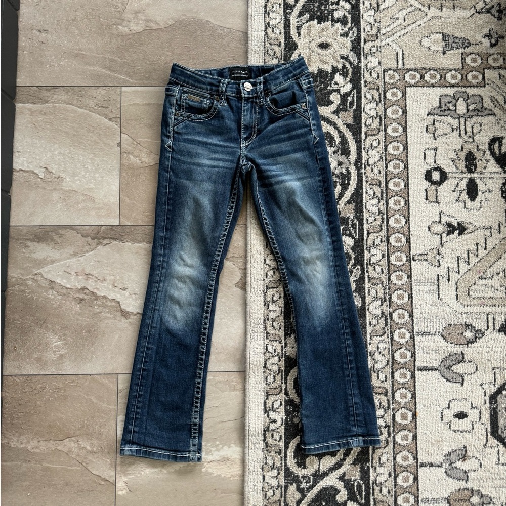 Boys Buckle Black Jeans. Size 10 Bootcut.